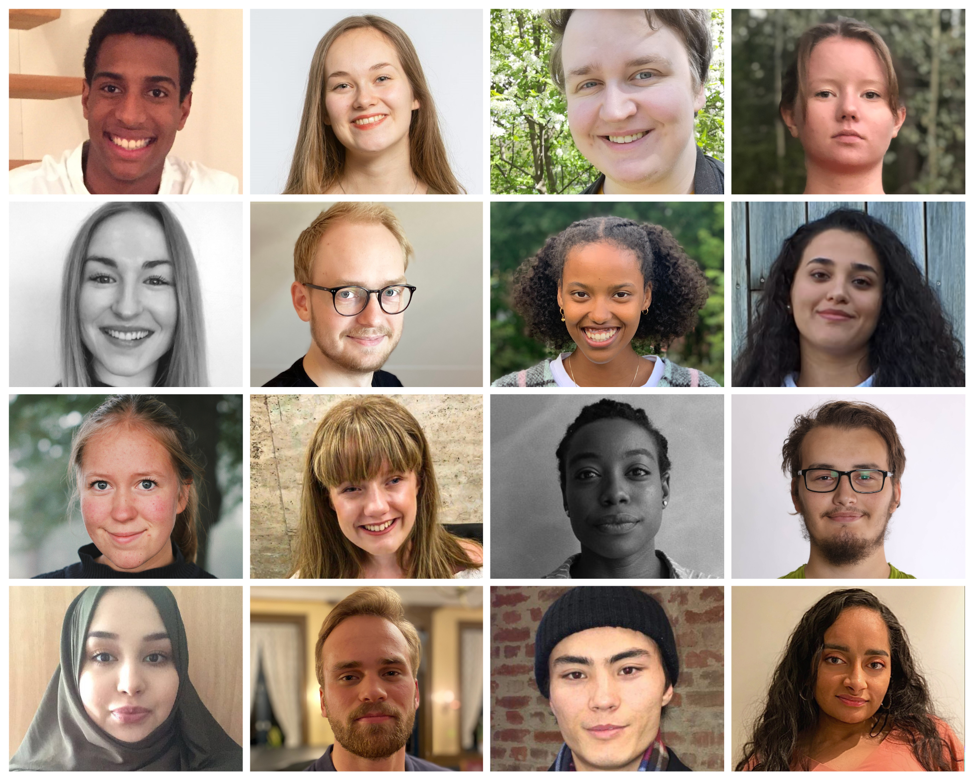 The Young People's Freedom of Expression Council. From the top left: Steve Contreras, Katrine Opheim, Ask Berglund, Anna Dordisdatter Malkenes, Eliana Hercz, Henrik Stokken, Samara Isak, Sara El-Hasan, Agnes Nordvik, Marianne Knudsen, Sheila Kassim, John-Egil Magga, Bibi Fatima Musavi, Oliver Stavik, Haydarali Nawrozi and Nikita Amber Abbas. Photo: Private