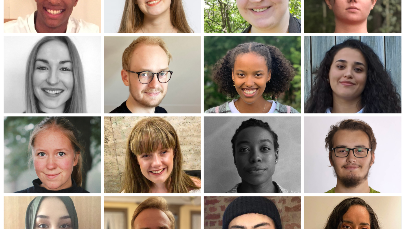 The Young People's Freedom of Expression Council. From the top left: Steve Contreras, Katrine Opheim, Ask Berglund, Anna Dordisdatter Malkenes, Eliana Hercz, Henrik Stokken, Samara Isak, Sara El-Hasan, Agnes Nordvik, Marianne Knudsen, Sheila Kassim, John-Egil Magga, Bibi Fatima Musavi, Oliver Stavik, Haydarali Nawrozi and Nikita Amber Abbas. Photo: Private