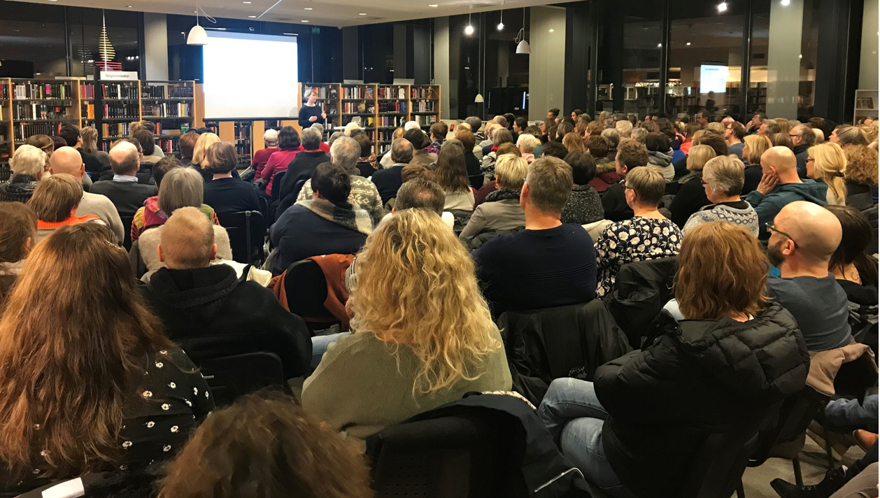 Arrangement i Indre Østfold bibliotek, i Mysen i 2018. 